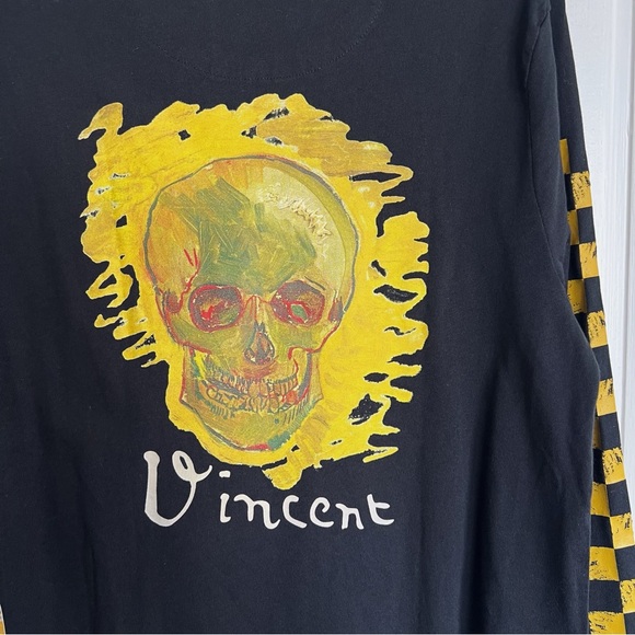 VANS x Van Gogh Museum • Skull Tee long sleeve shirt black yellow limited ed - Picture 15 of 16